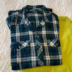 Pretty blue plaid flannel shirt Eddie Bauer M